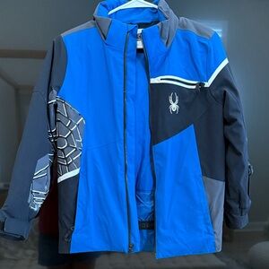 Spyder Black and Blue Jacket with Logo